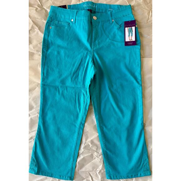 Gloria Vanderbilt Capri Mid Rise Jordyn Jeans Size 6 Caribbean Green NWT - Picture 2 of 7